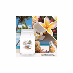 Yankee Candle Signature bougie en cire Cylindre Noix de coco, Ananas, Vanille Blanc 1 pièce(s)