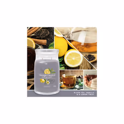 Yankee Candle Signature bougie en cire Cylindre Black tea (leaf), Citron Gris 1 pièce(s)