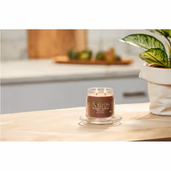 Yankee Candle Praline & Birch bougie en cire Rond Ambre, Cannelle, Clou de girofle, Eucalyptus, Jasmin, Muguet, Musc, Myrrhe, Bois de santal, Vanille, Bois Marron 1 pièce(s)