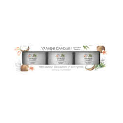 Yankee Candle Coconut Beach bougie en cire Rond Noix de coco Blanc 3 pièce(s)