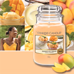 Yankee Candle Mango Ice Cream bougie en cire Autres Crème, Vanille Orange 1 pièce(s)