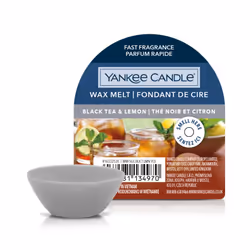 Yankee Candle 10.00664.0030, Rond, Gris, Thé noir, Citron, Black Tea &amp; Lemon, Citron, Baie rose, Yuzu, Gingembre, Sésame