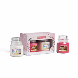 Yankee Candle Snow Globe Wonderland Medium Jar Gift Set, Cylindre, Rose, Blanc, 2 pièce(s)