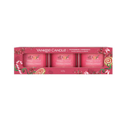 Yankee Candle Peppermint Pinwheels bougie en cire Rond Rouge 3 pièce(s)