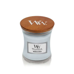 WoodWick Magnolia Birch bougie en cire Cylindre Bois de bouleau, Magnolia Bleu clair 1 pièce(s)