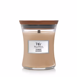 WoodWick Cashmere, Cylindre, Marron, Mûre, Cèdre, Fruité, Gingembre, Orris, Poire, Baie rose, Coing, Bois de santal, Fève Ton ...