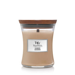 WoodWick Cashmere bougie en cire Cylindre Mûre, Cèdre, Fruité, Gingembre, Orris, Poire, Baie rose, Coing, Bois de santal, Fève Tonka Marron 1 pièce(s)