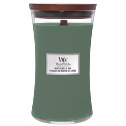 WoodWick Mint Leaves & Oak, Cylindre, Vert, Menthe, Bois de chêne, 130 h