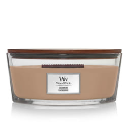 WoodWick Cashmere bougie en cire Ellipse Mûre, Cèdre, Fruité, Gingembre, Orris, Poire, Baie rose, Coing, Bois de santal, Fève Tonka Marron 1 pièce(s)