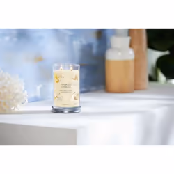 Yankee Candle Soft Wool & Amber bougie en cire Rond Héliotrope, Bois de santal, Ambre, Jasmin, Orange, Mandarine, Muguet, Vanille, Bois de cachemire, Musc Blanc 1 pièce(s)