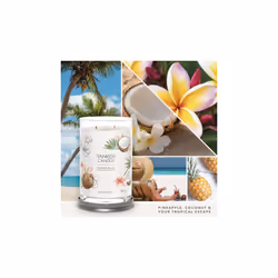 Yankee Candle Signature bougie en cire Cylindre Noix de coco, Ananas, Vanille Blanc 1 pièce(s)