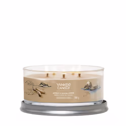 Yankee Candle Amber & Sandalwood bougie en cire Rond Ambre, Caramel, Cardamone, Cèdre, Lavande, Patchouli, Poivre, Bois de santal, Fève Tonka, Vanille Marron 1 pièce(s)