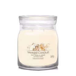 Yankee Candle Soft Wool &amp; Amber, Rond, Blanc, Ambre, Bois de cachemire, Héliotrope, Jasmin, Muguet, Musc, Orange, Bois de ...