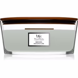 La bougie parfumée Woodwick Warm Wool embaume votre intérieur d’une agréable odeur et crée ainsi une atmosphère cosy dans laq ...