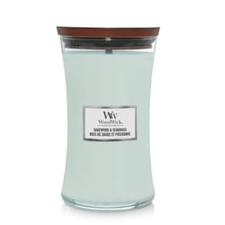WoodWick Sagewood & Seagrass Large Jar bougie en cire Rond Turquoise 1 pièce(s)