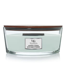 WoodWick Sagewood & Seagrass Ellipse bougie en cire Turquoise 1 pièce(s)