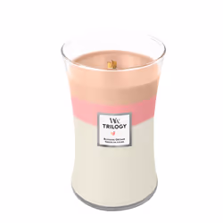WoodWick Blooming Orchard Trilogy Large Jar bougie en cire Rond Pêche, Rose, Blanc 1 pièce(s)