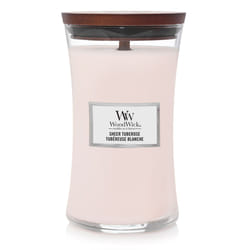 WoodWick Sheer Tuberose Large Jar bougie en cire Rond Rose 1 pièce(s)