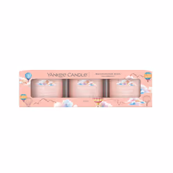 Yankee Candle Watercolour Skies Signature, Rond, Rose, Bois de cachemire, Jasmin, Musc, 10 h, 3 pièce(s)
