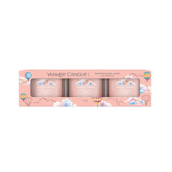 Yankee Candle Watercolour Skies Signature bougie en cire Rond Bois de cachemire, Jasmin, Musc Rose 3 pièce(s)