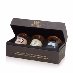 WoodWick Mini Jar Floral Giftset bougie en cire Cylindre Multicolore 3 pièce(s)