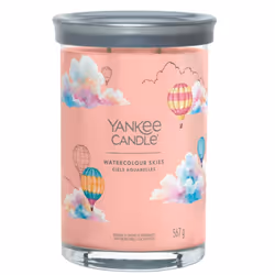 Yankee Candle Watercolour Skies, Cylindre, Rose, Bois de cachemire, Jasmin, Musc, 100 h, 1 pièce(s)
