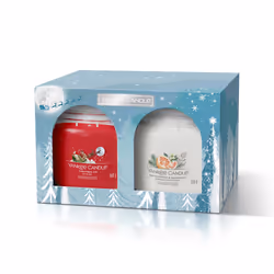 Yankee Candle Holiday Bright Lights 2 Med Signature Jar Giftset, Cylindre, Rouge, Blanc, 2 pièce(s)
