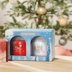 Yankee Candle Holiday Bright Lights 2 Med Signature Jar Giftset bougie en cire Cylindre Rouge, Blanc 2 pièce(s)