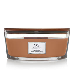 WoodWick Santal Myrrh bougie en cire Ellipse Ambre, Citron, Bois Marron 1 pièce(s)