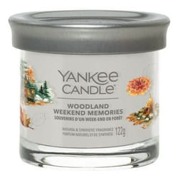 Yankee Candle Woodland weekend memories bougie en cire Rond Ambre, Bergamote, Noix de coco, Jasmin, Mousse, Orange, Poire, Bois de santal, Vanille Blanc 1 pièce(s)