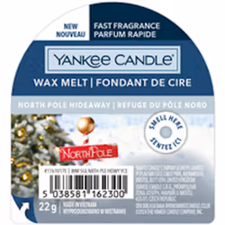 Yankee Candle North Pole Hideaway, Rond, Bleu, Bergamote, Menthe, Ambre, Musc blanc, 8 h