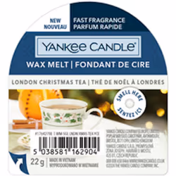 Yankee Candle London Christmas Tea, Rond, Blanc, Cannelle, Peppercorn, Vétiver, 8 h, 56 mm