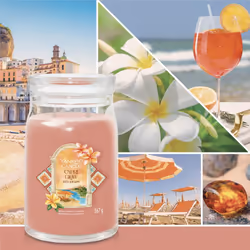 Yankee Candle Capri Glow bougie en cire Rond Orange, Transparent 1 pièce