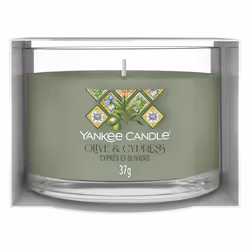 Yankee Candle 2642891E bougie en cire Rond Cypress, Olive Vert, Transparent 1 pièce