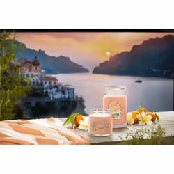 Yankee Candle Capri Glow bougie en cire Rond Orange, Transparent 1 pièce(s)