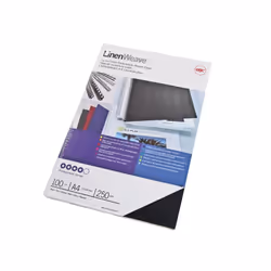 GBC Plats de couverture LinenWeave 250 g/m² noir (100)