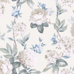 Papier peint floral Keeka Bleu-Crème Arthouse 923802
