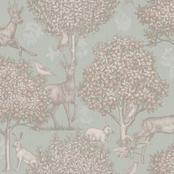 Papier Peint - ARTHOUSE - 924606 - Scène de forêt - Vert sauge - 10 m x 053 m
