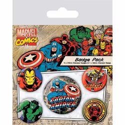 Pyramid International BP80447, Rond, Multicolore, Marvel Comics, Unisexe, 5 pièce(s)
