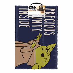 PYRAMID The Mandalorian, Paillasson décoratif, Rectangulaire, Beige, Bleu, Vert, Gris, Image, Star Wars, 400 mm
