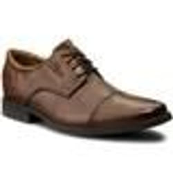 Chaussures Derby à lacets pour homme - Clarks Tilden Cap - Cuir marron - Talon de 2.5 cm