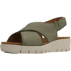 Sandale - Clarks - 86451 - Cuir vert - Boucle de serrage - Semelle intérieure gomme
