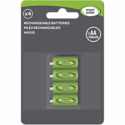 Lot de 4 Piles Rechargeables Ni-MH 2/3 AA 200mAh 1.2V pour lampes solaires