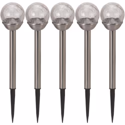 Smart Solar - Lot de 5 balises en verre craquelé Globe couleurs changeantes