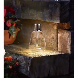 Lampe solaire décorative - SMART SOLAR - Edison Eureka - 20 cm - LED intégrée - Autonome et tendance