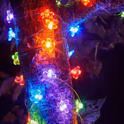 Guirlande solaire - SMART SOLAR - 30 Fleurs Multicolores - 30 LEDs - Autonome - Extérieur