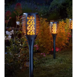 Balise solaire - SMART SOLAR - Compact Flaming Torch - Effet flamme - Lot de 2 - Design contemporain