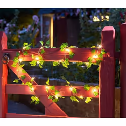 Guirlande solaire - SMART SOLAR - 30 LEDs - Filament - Décor lierre - Autonome et élégante