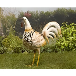 Coq solaire métal lumineux - SMART SOLAR - Silhouette - LED - Blanc et couleur changeante