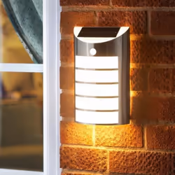 Applique murale solaire - SMART SOLAR - Bienvenue - Inox - 100 lumens - Détecteur de mouvement